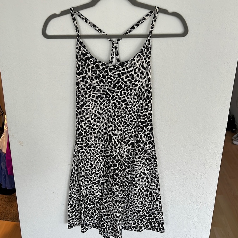 Outdoor Voices Snow Leopard Print Exercise Dress (XXS)